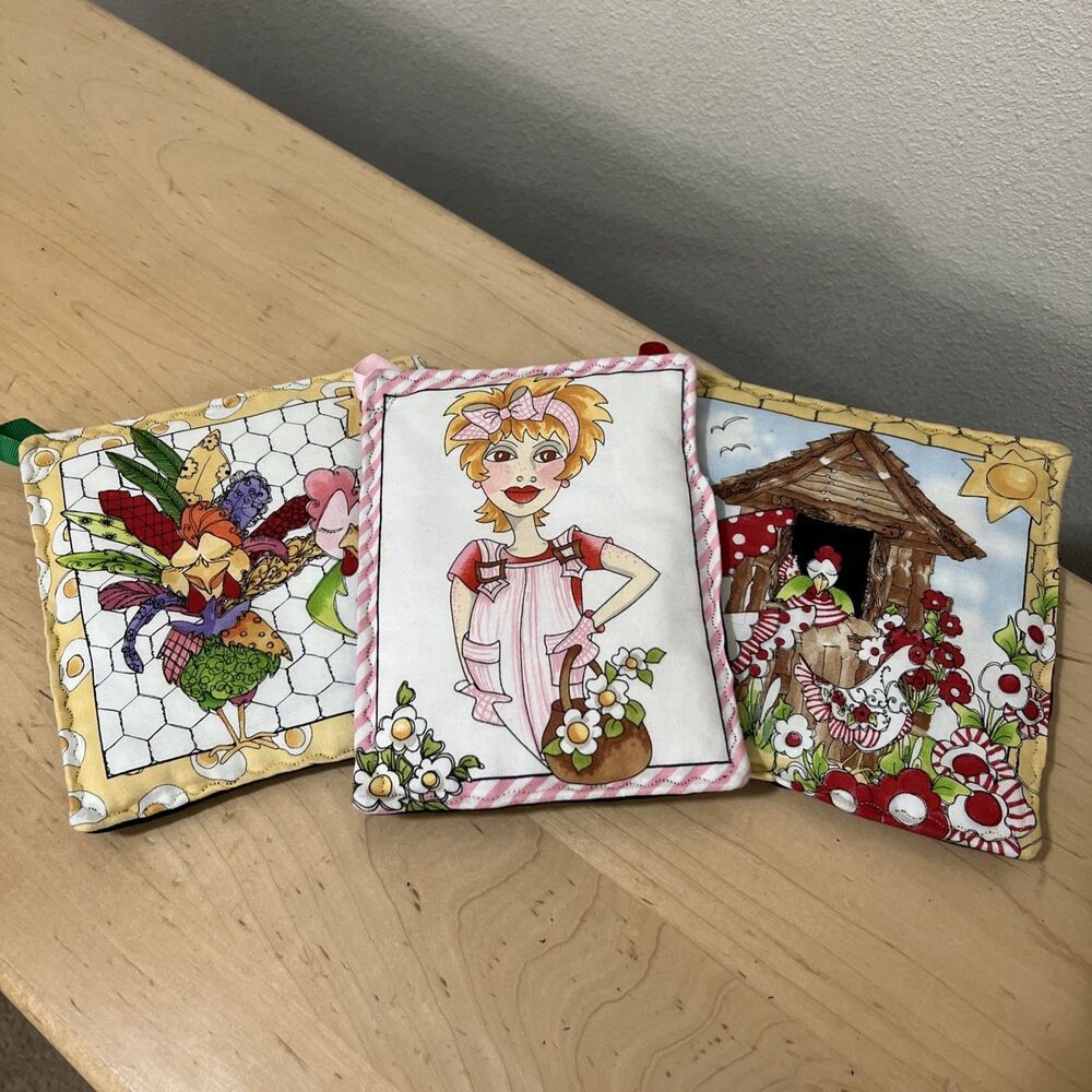 Handmade Pot Holders Garden Whimsy Spring Farm